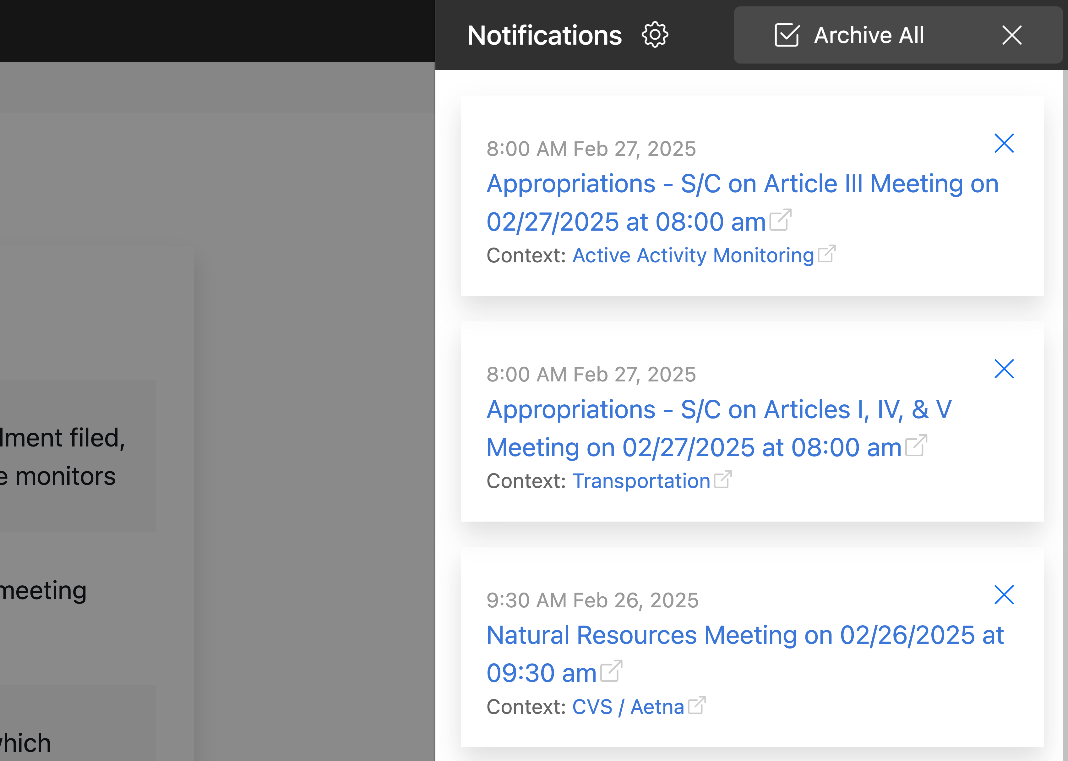 Legiplex Notifications - Alert Panel