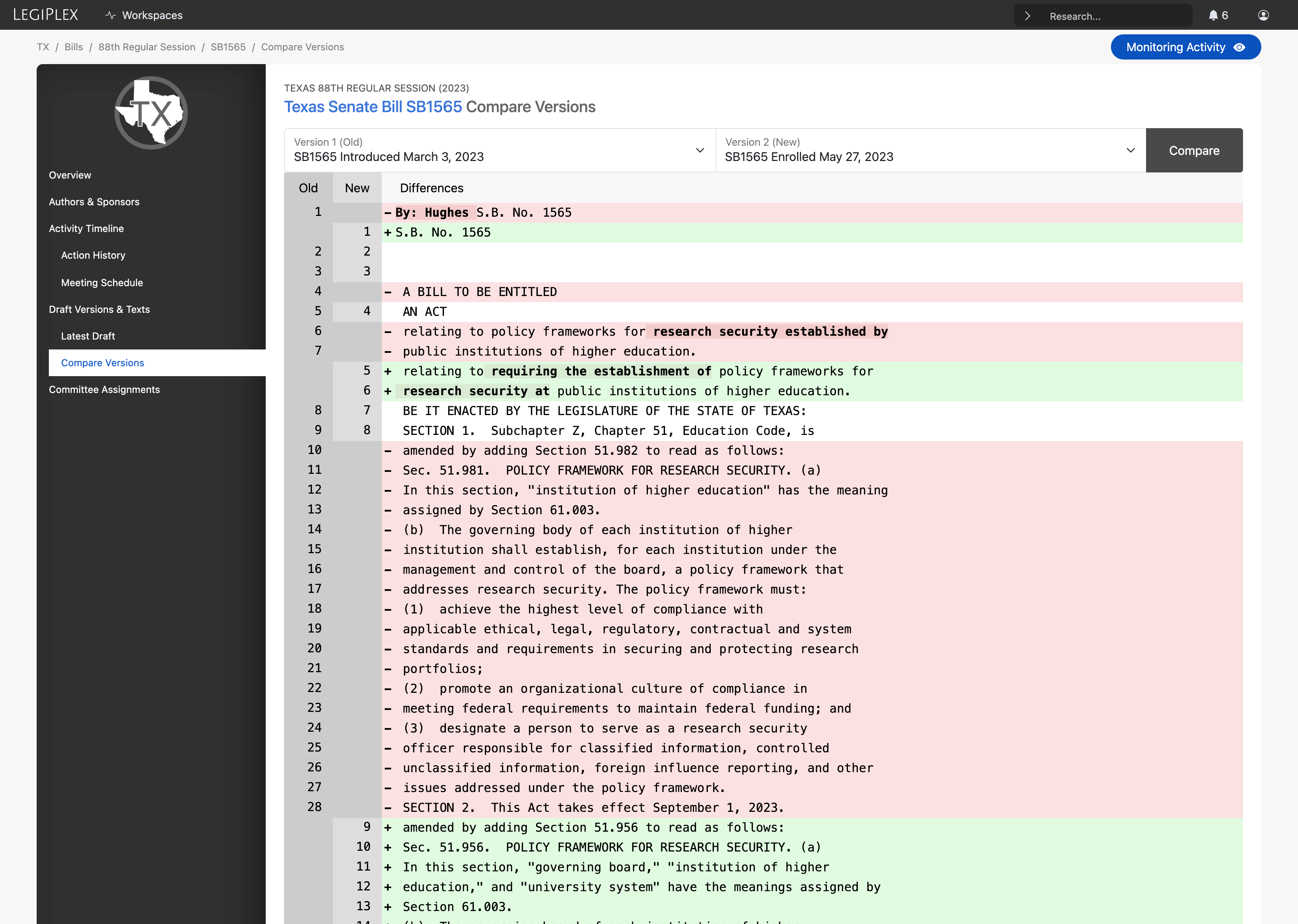 LegiPlex - AI Assisted Bill Analysis.